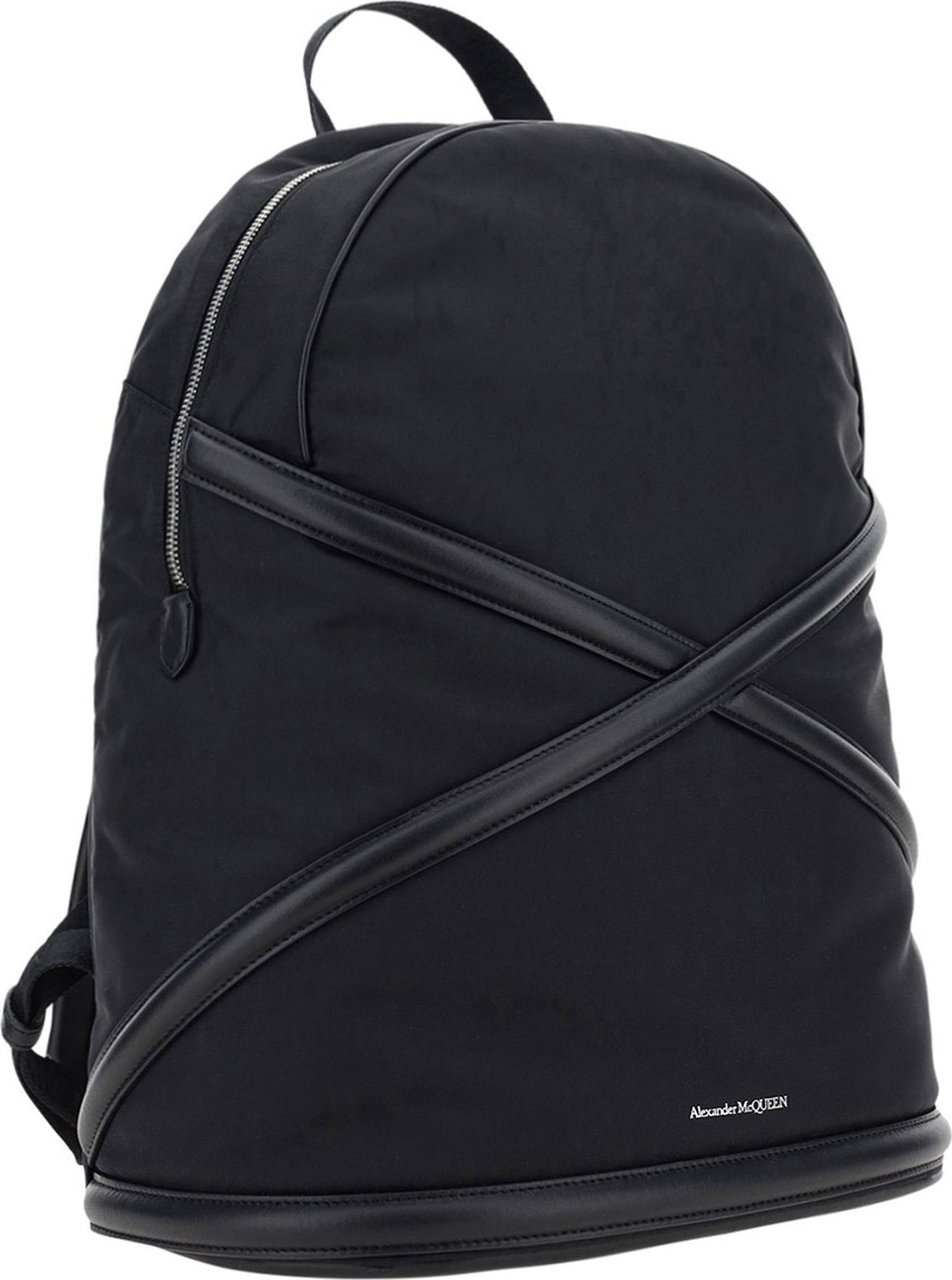 Alexander McQueen The Harness logo backpack Zwart