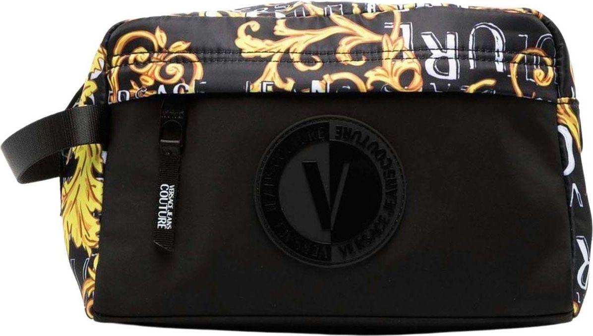 Versace Jeans Couture V-Emblem Toilettas Zwart Zwart