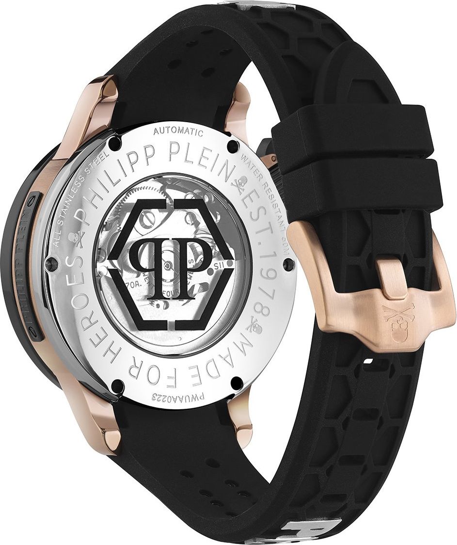 Philipp Plein Plein Rich PWUAA0223 automatisch horloge 46 mm Zwart