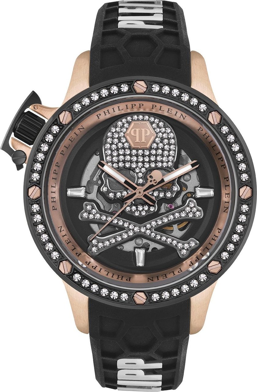 Philipp Plein Plein Rich PWUAA0223 automatisch horloge 46 mm Zwart