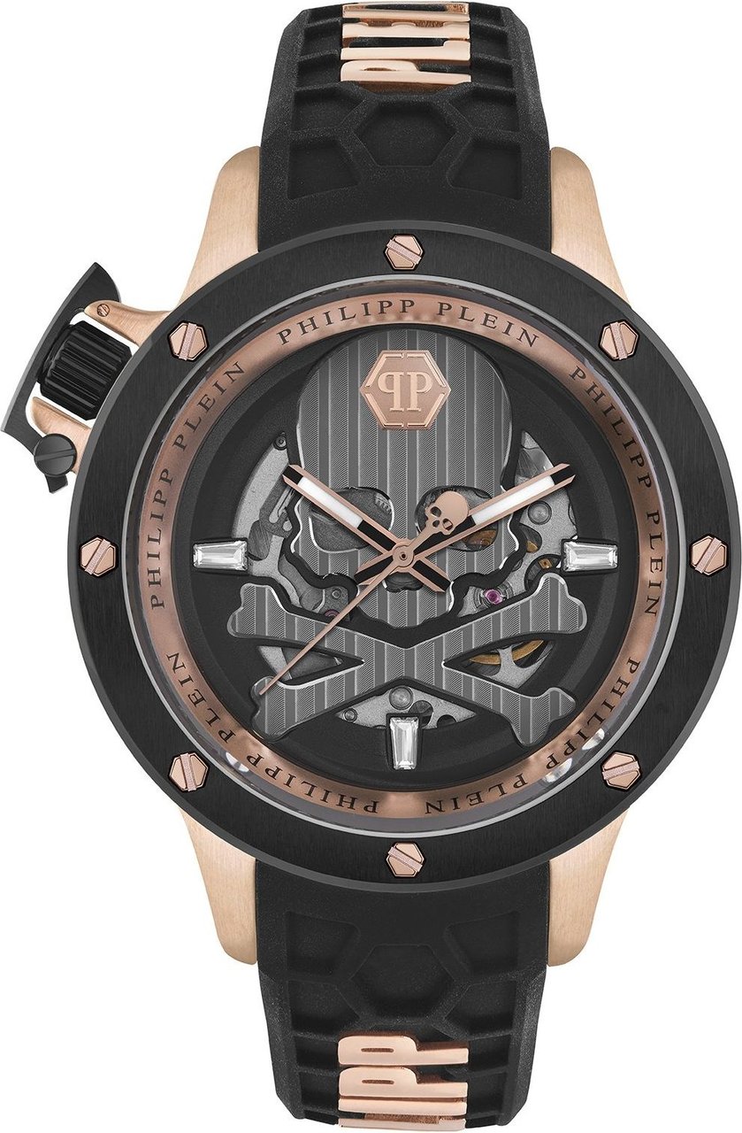 Philipp Plein Plein Rich PWUAA0623 automatisch horloge 46 mm Zwart