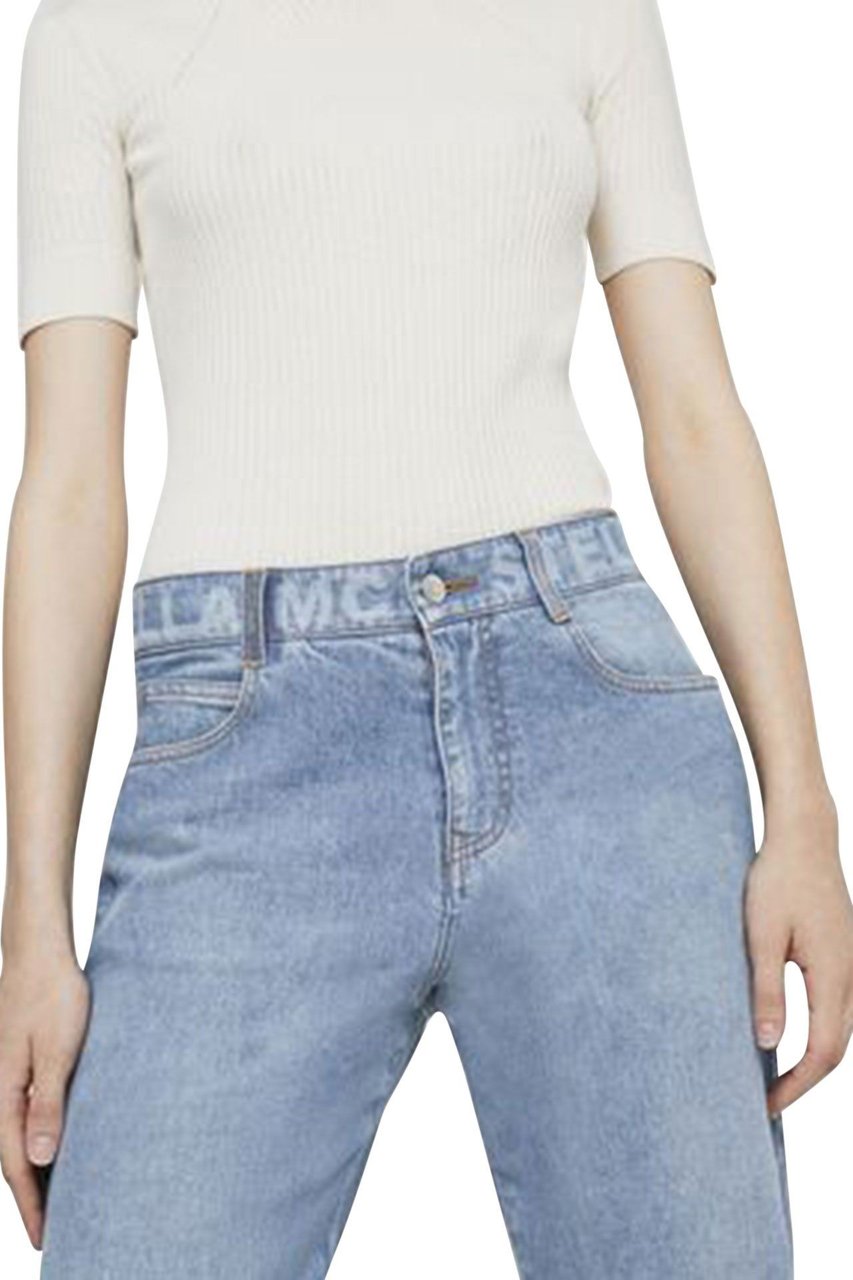 Stella McCartney Salt & Pepper Logo slim-cut jeans Blauw
