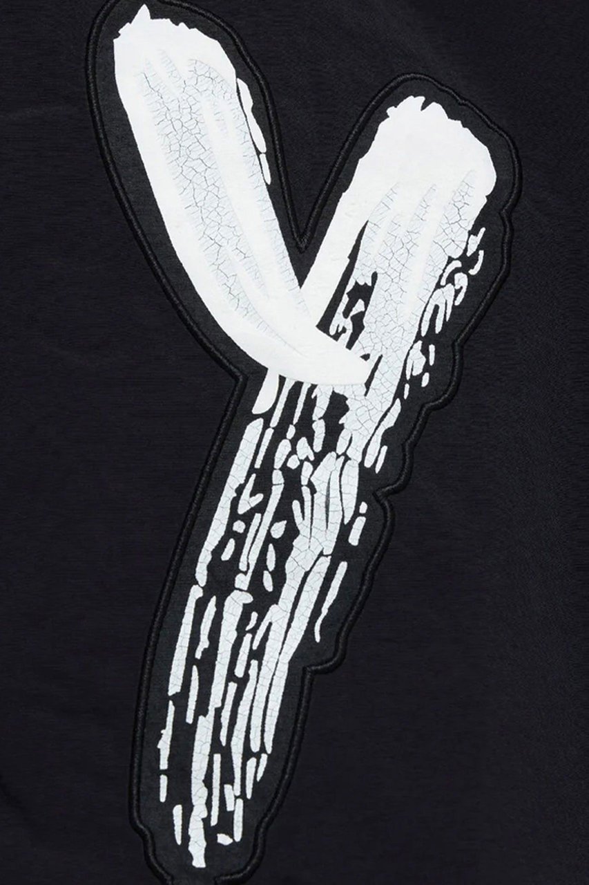 Y-3 logo-print shirt jacket Zwart
