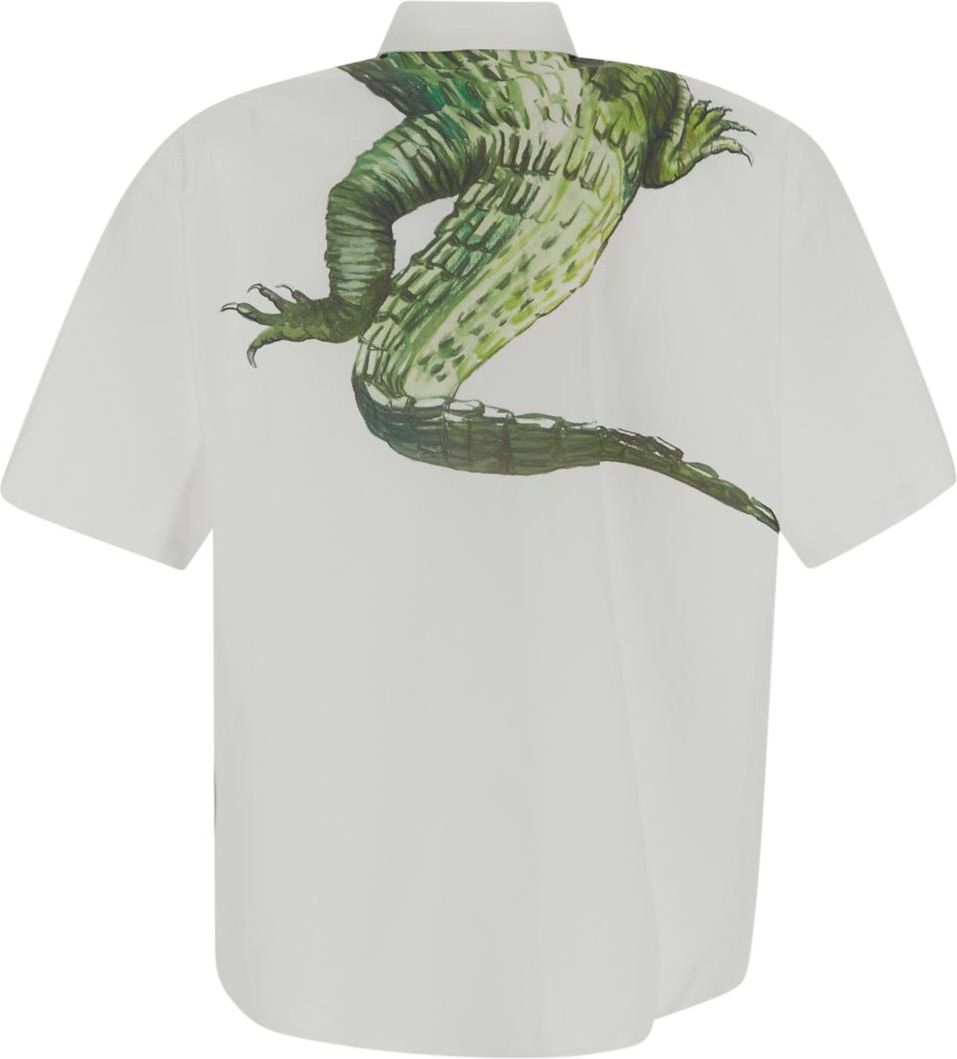 MSGM Crocodile Print Shirt Wit
