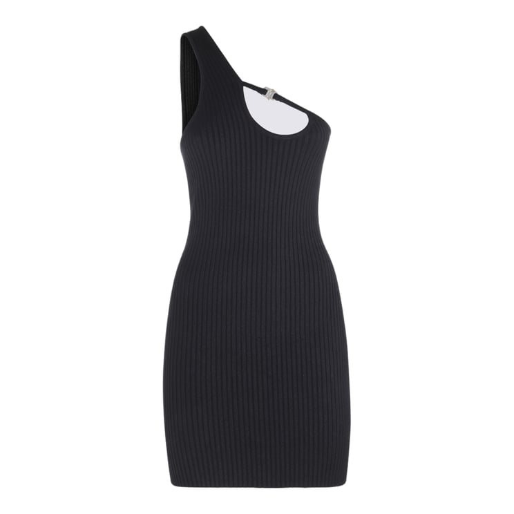 1017 ALYX 9SM Ribbed Knit Minidress With One-Shoulder Design And Front Clasp