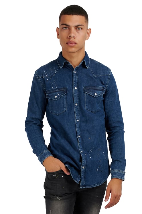 Purewhite Blauw spijkerhemd