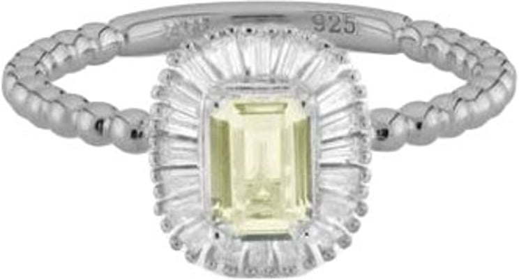 24Kae 24Kae Ring 12442S/54  Zilver met groene zirkonia Maat 54