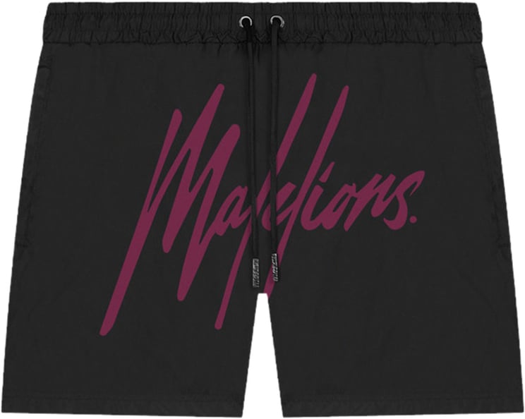 Malelions Essentials Swimshort - Black/Cherry