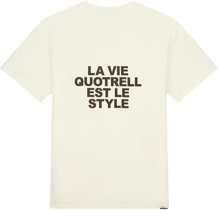 Quotrell La Vie T-shirt | Off White/brown