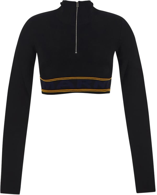 Marni Logo Hem Turtleneck Knit Sweater
