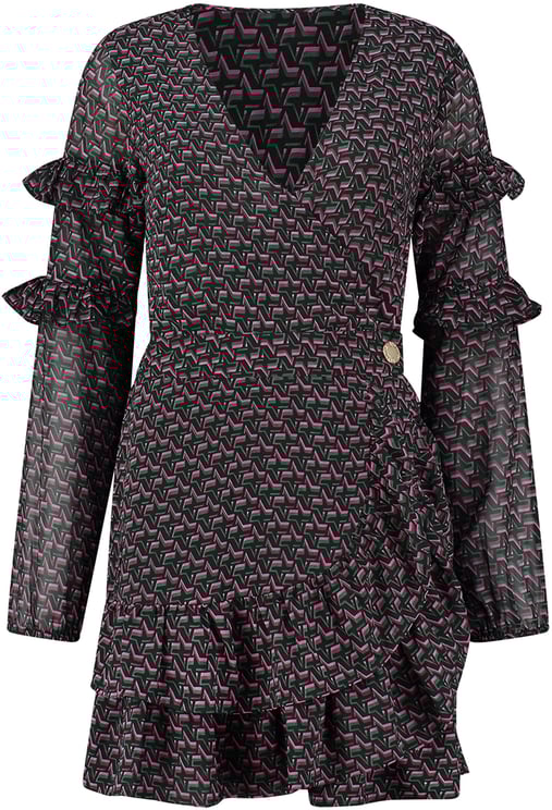 Nikkie vanna dress black raspberry rose