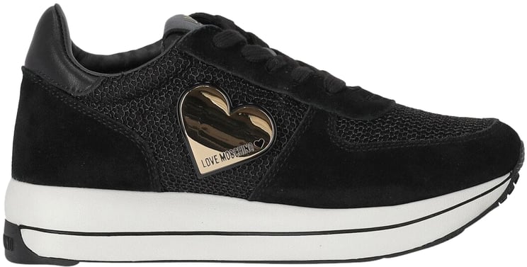 Love Moschino Black Sneaker With Heart Black