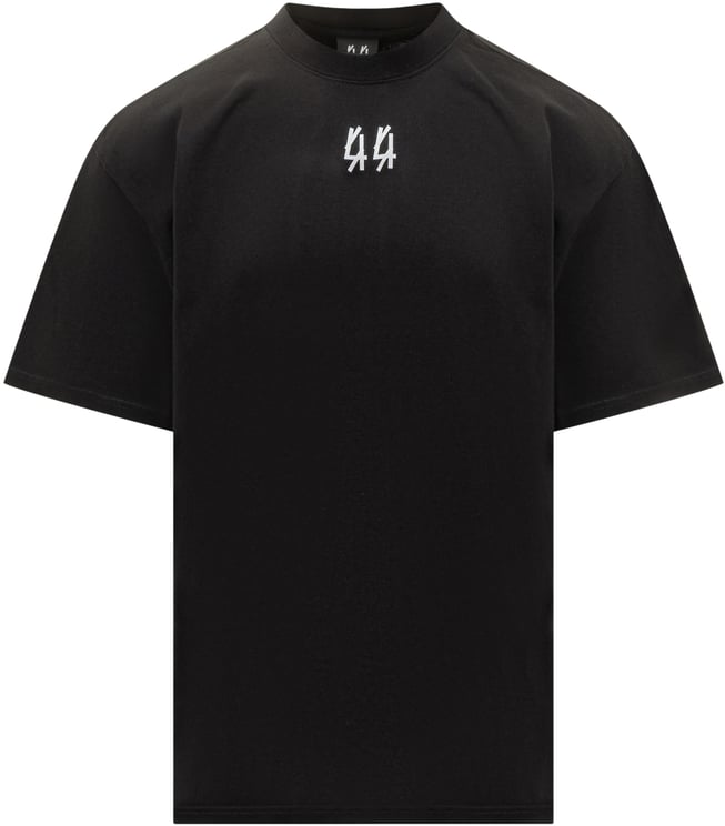 44 Label Group 44 Label Group T-Shirt Nera con Logo Ricamato