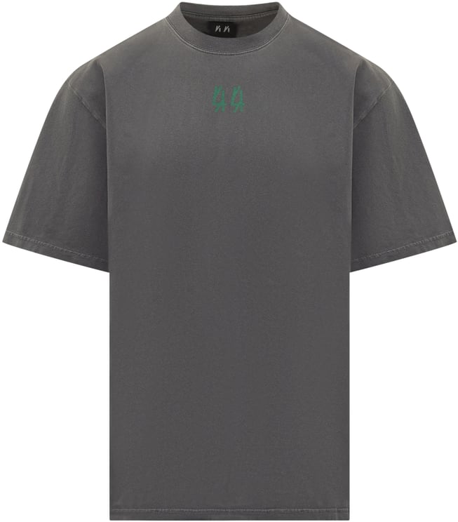 44 Label Group 44 Label Group T-Shirt Grigia con Logo Ricamato Verde
