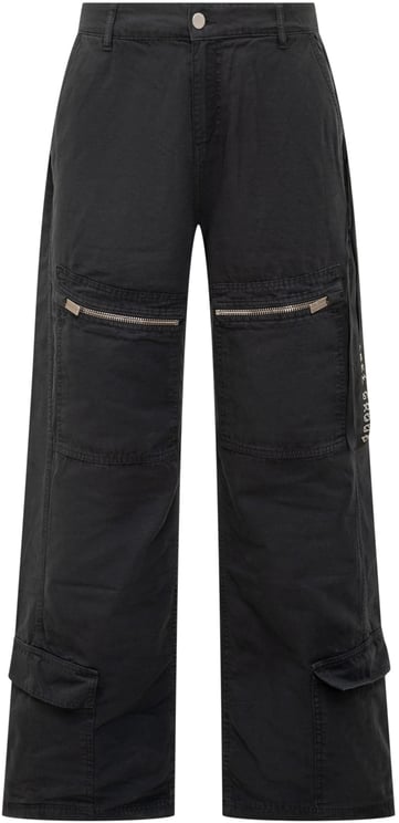 44 Label Group 44 Label Group Pantaloni Cargo Neri con Tasche e Zip