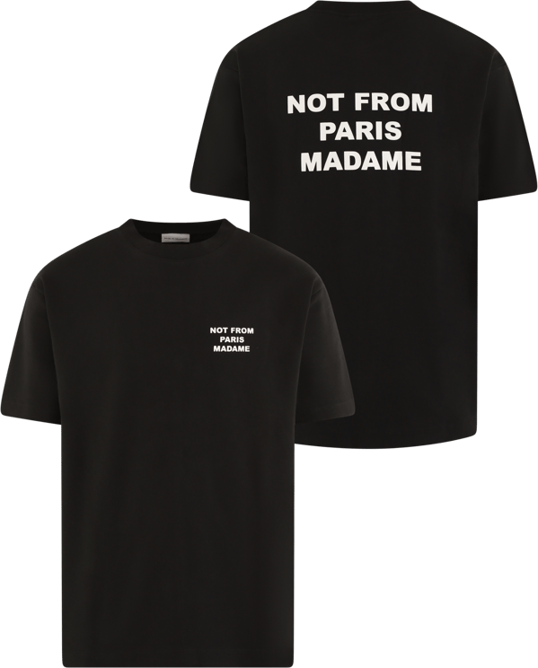 Drôle de Monsieur Heren Slogan T-Shirt Zwart