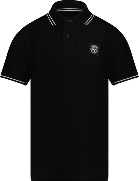 Stone Island Junior Stone Island Jongens Polo Zwart