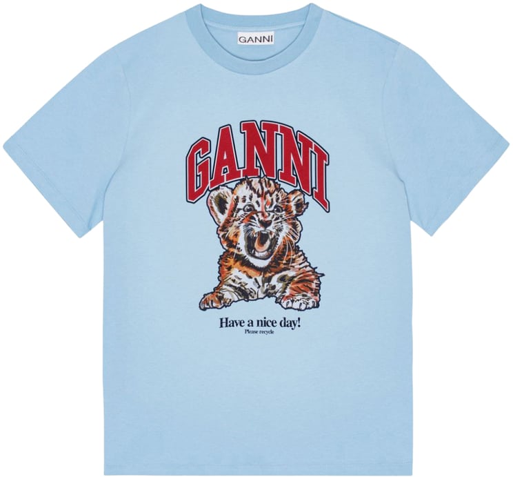 Ganni T-shirts And Polos Clear Blue