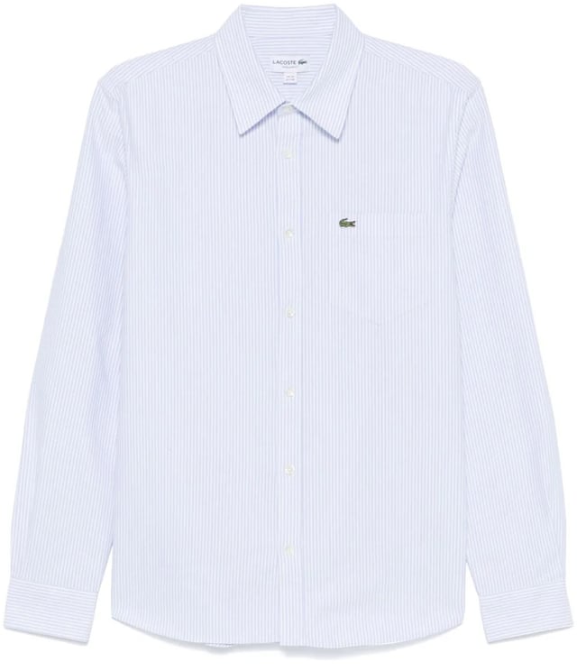 Lacoste Hemd streep wit blauw