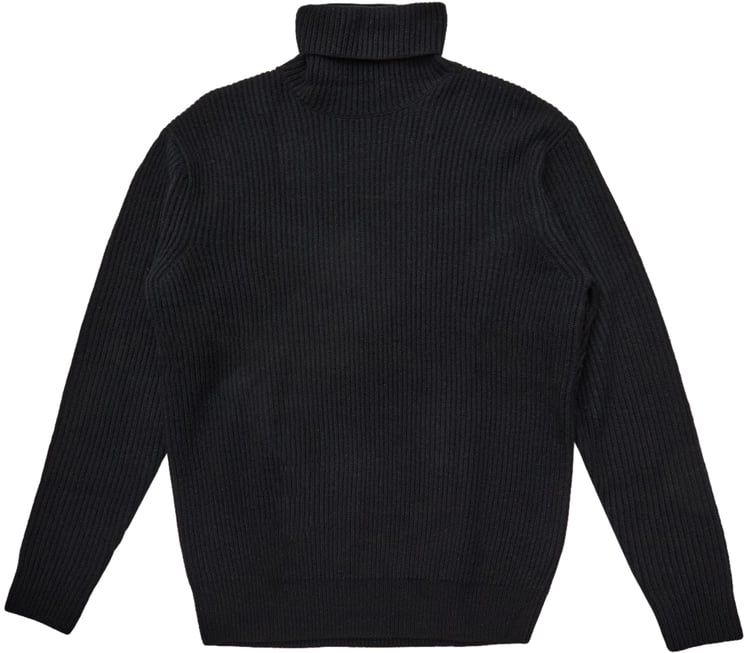 Les Deux Maglione Knit a Coste Collo Alto Eddie Nero