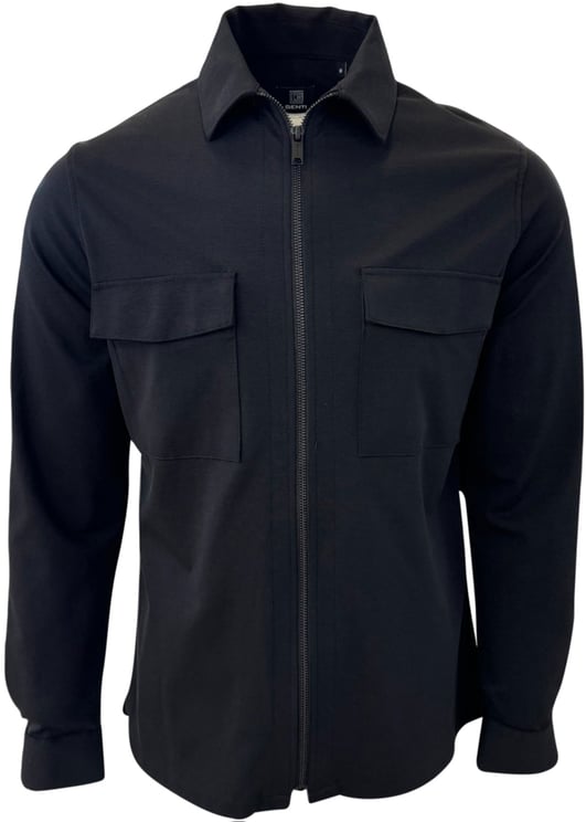 Genti Oaks shirt jacket zip zwart