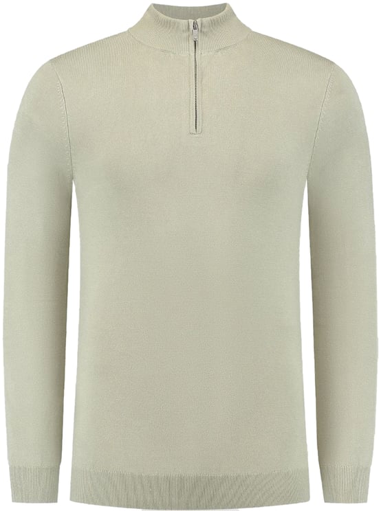 Pure Path Pure Path Essential Knitwear Halfzip LT Army