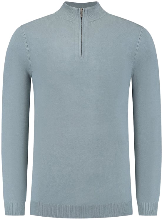 Pure Path Pure Path Essential Knitwear Halfzip Blue Grey
