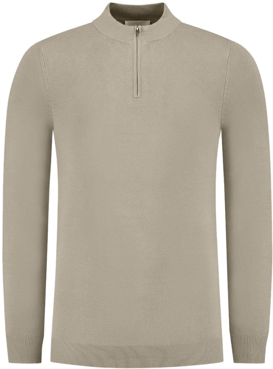 Pure Path Pure Path Essential Knitwear Half Zip Sweater Taupe