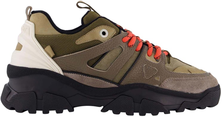 Mason Garments Heren Genova Multi Sneaker Groen