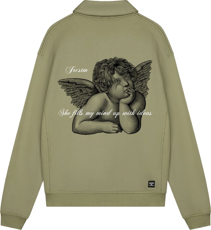 JORCUSTOM Angel Zip Sweater Olive