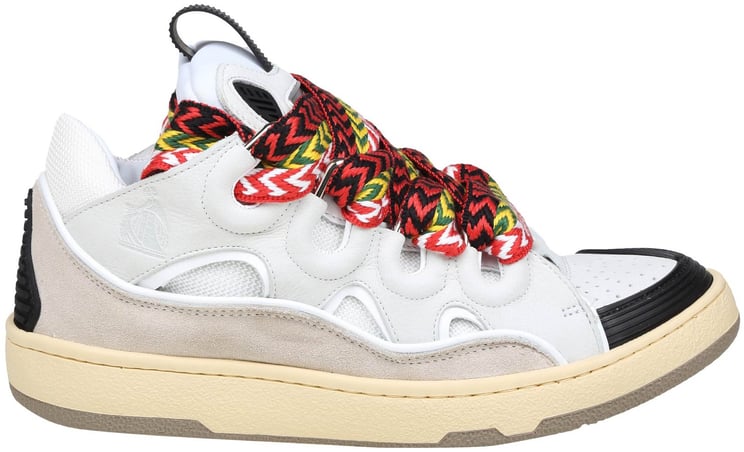 Lanvin Lanvin curb sneakers in leather and suede with multicolor laces