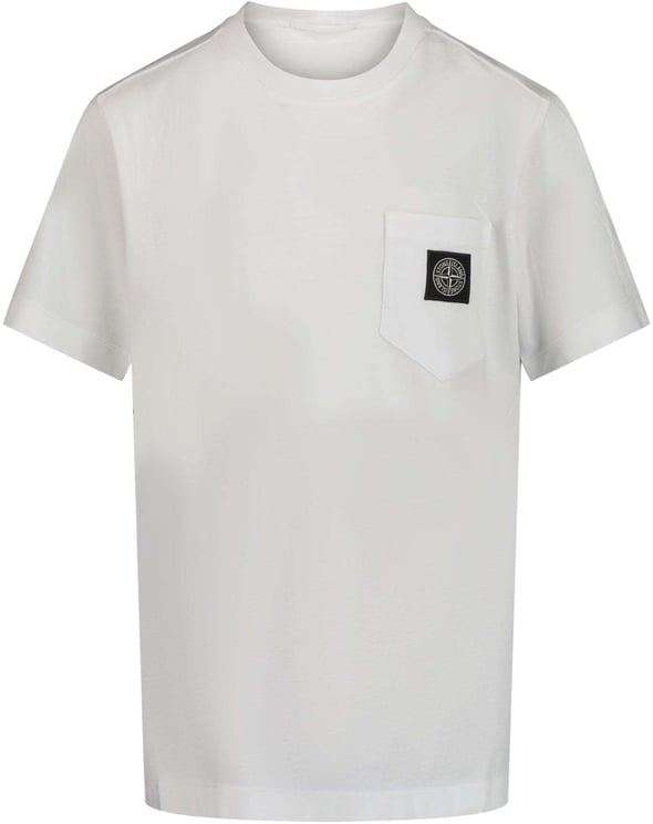 Stone Island Junior Stone Island Kinder Jongens T-Shirt In Wit