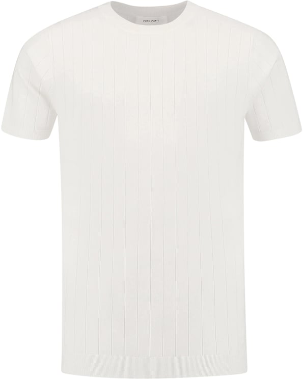 Pure Path Vertical Striped Knitwear T-Shirt