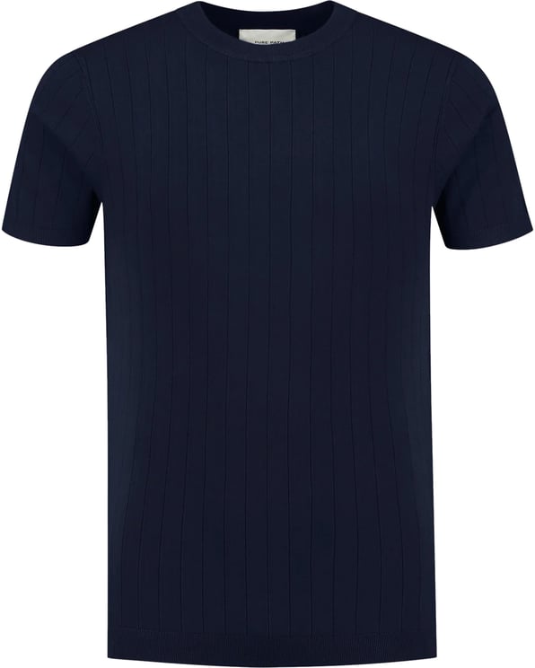 Pure Path Vertical Striped Knitwear T-Shirt