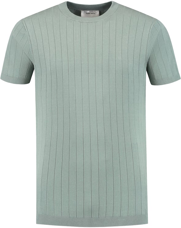 Pure Path Vertical Striped Knitwear T-Shirt