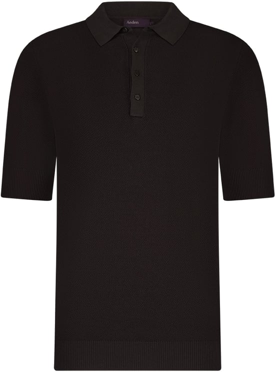 Aeden Bruces Knit Polo Ganache
