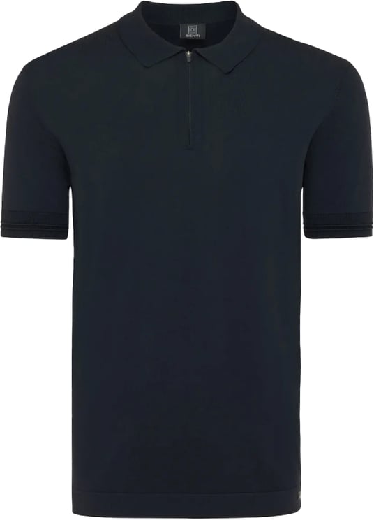 Genti Polo Zip Cool Dry Dark Blue