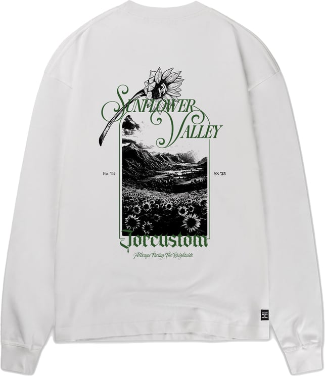 JORCUSTOM Sunflower Longsleeve T-Shirt White