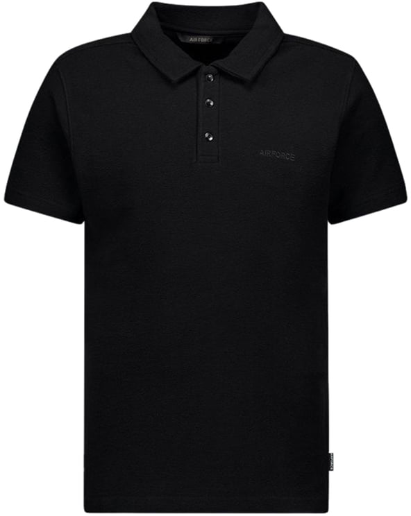 Airforce Woven Polo Zwart