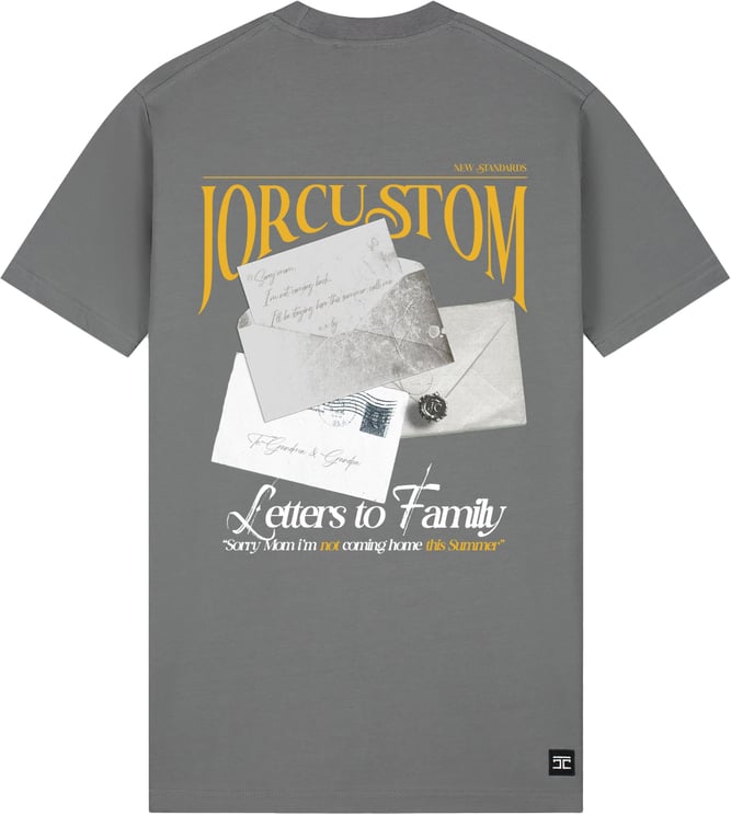 JORCUSTOM Letters Slim Fit T-Shirt Antracite