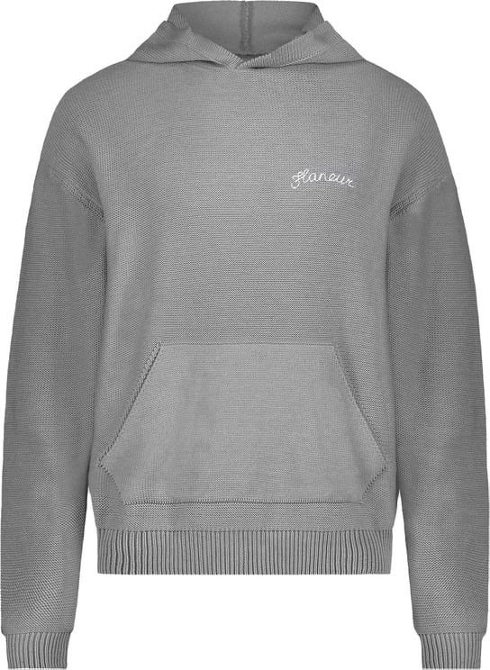 FLÂNEUR Signature Knit Hoodie Grey