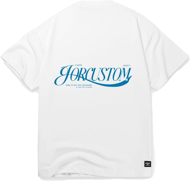 JORCUSTOM Script SumSet Lf T-Shirt Wh-Petrol
