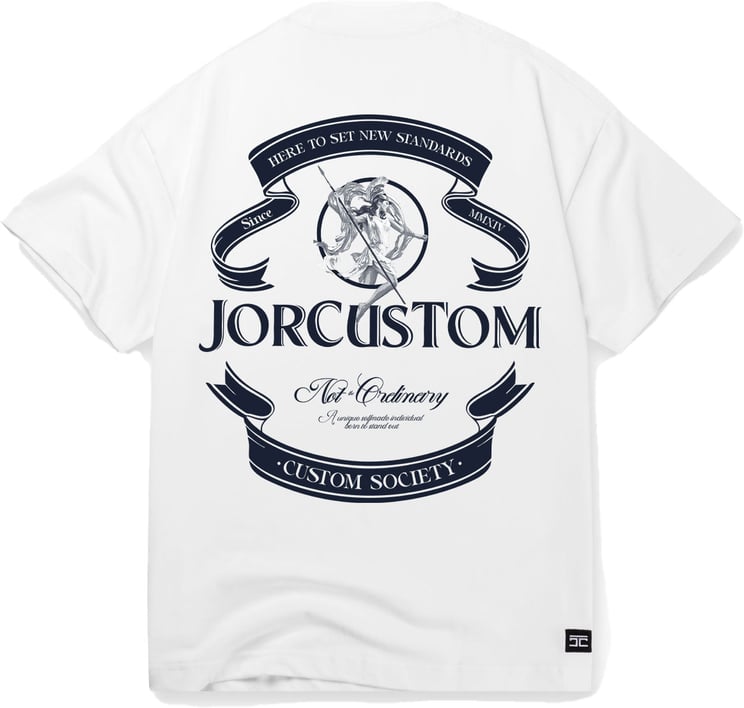 JORCUSTOM Ribbon SumSet Lf T-Shirt Wh-Navy