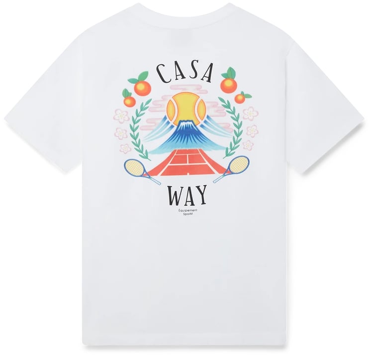 Casablanca t-shirt wit met front and backprint