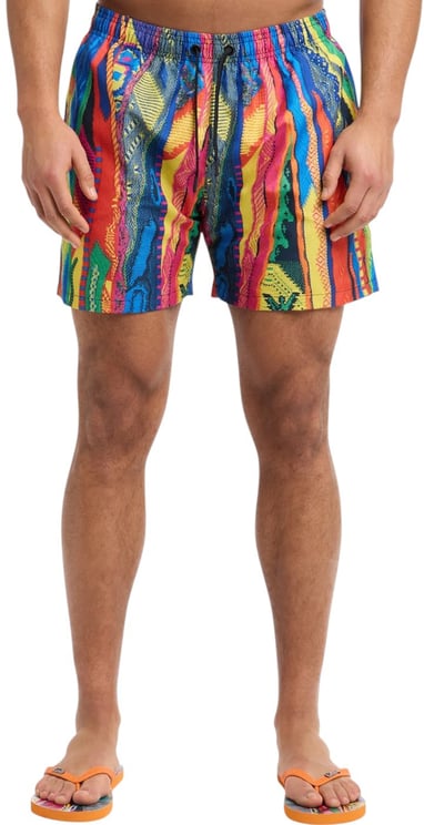 Carlo Colucci Knit Print Swimshort Red