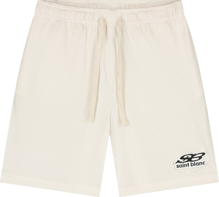 Saint Blanc Oblique Logo Mesh Short White
