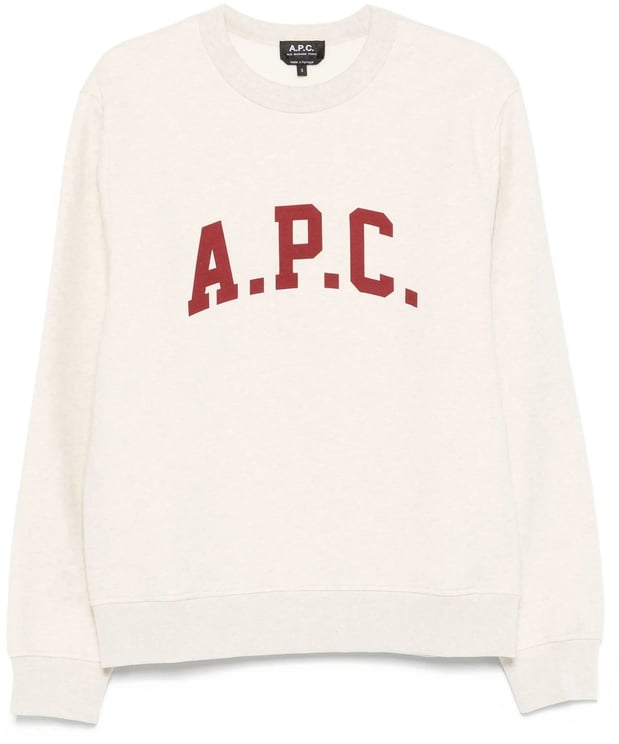 A.P.C. sweater beige logo bordeaux