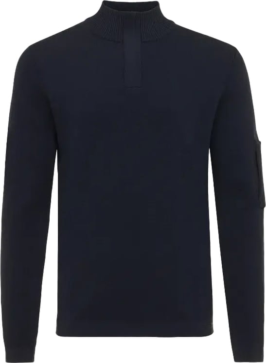 Genti Cool Dry Turtle Zip Dark Blue