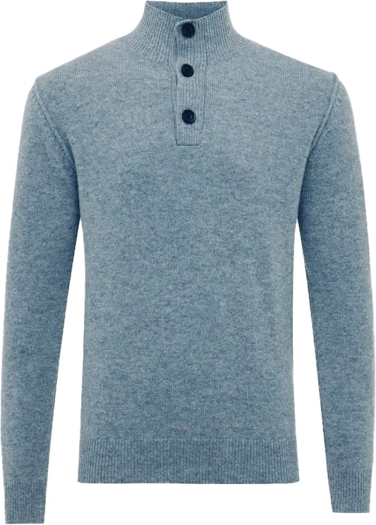 Genti Turtleneck 3 Buttons Wol Blue