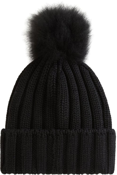Woolrich Beanie Cash Pom Pom Black